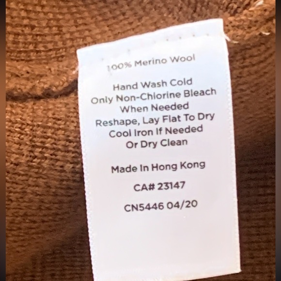 Talbots Petite 100% Merino Wool Camel Knit Blazer Sweater Blazer Brown MP - Picture 5 of 5